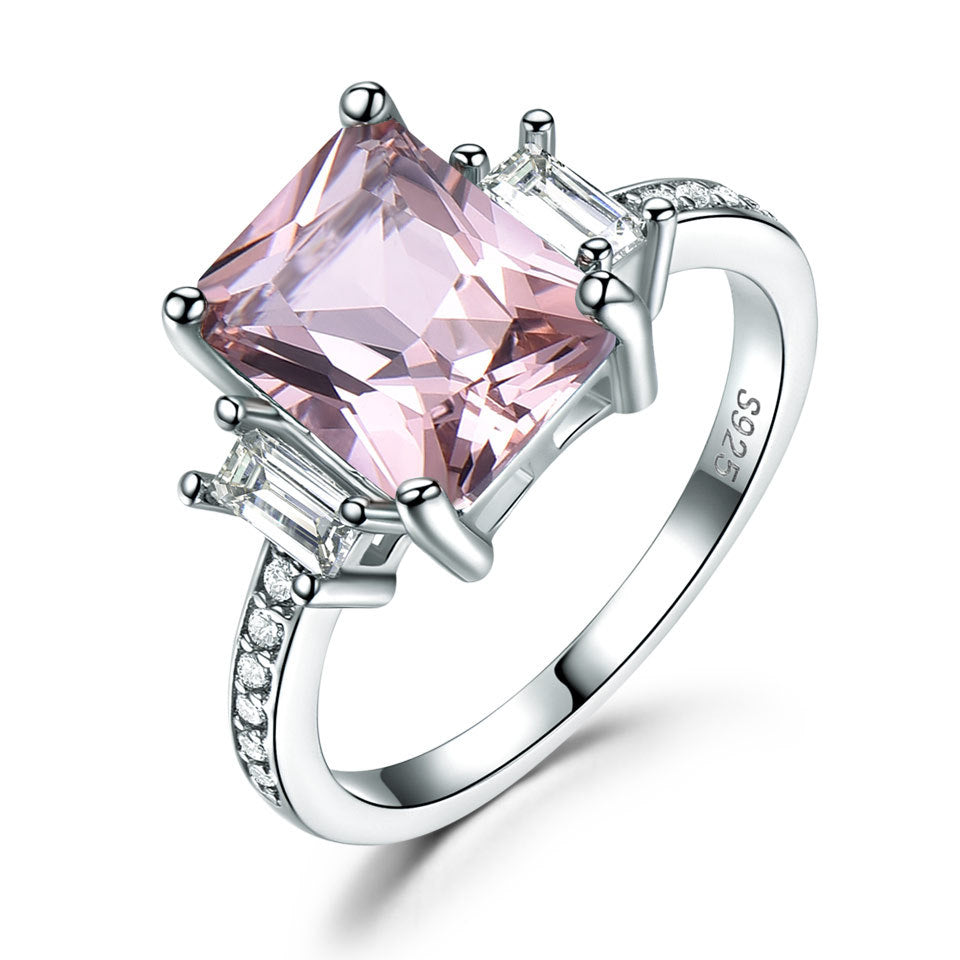 Crystal Rings Natural Stone Sterling Silver 925 Jewellery Non Tarnish Jewelry Created Sapphire Silver Ring