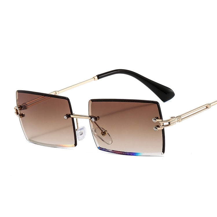 Fashionable Square Sunglasses Vintage Rimless Sunglasses 2022 Women  Custom  2022 Sunglasses