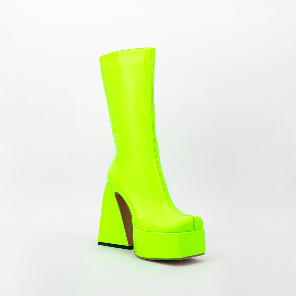 Women Boots High Heels Chunky Platform Big Size 45 Spring Autumn Winter Knee High Boots Zipper Martin Boot Party Shoes