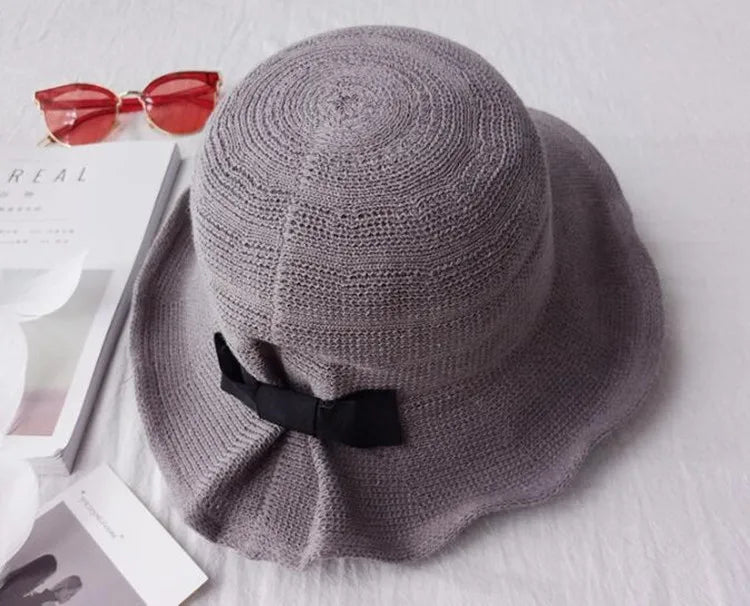 Bucket Hats for Women Cotton Linen Brim Floppy Hat Fisherman Sun Cap Summer Travel Hat Foldable Crochet Caps Outdoor Woman Hats