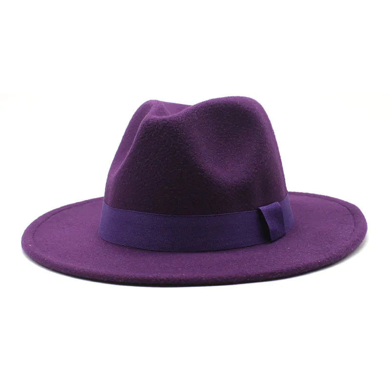 Ribbon Fedora Hat New Felt Hat Jazz Hat Fashion European and American Hats Men and Women General Hats шапка женская