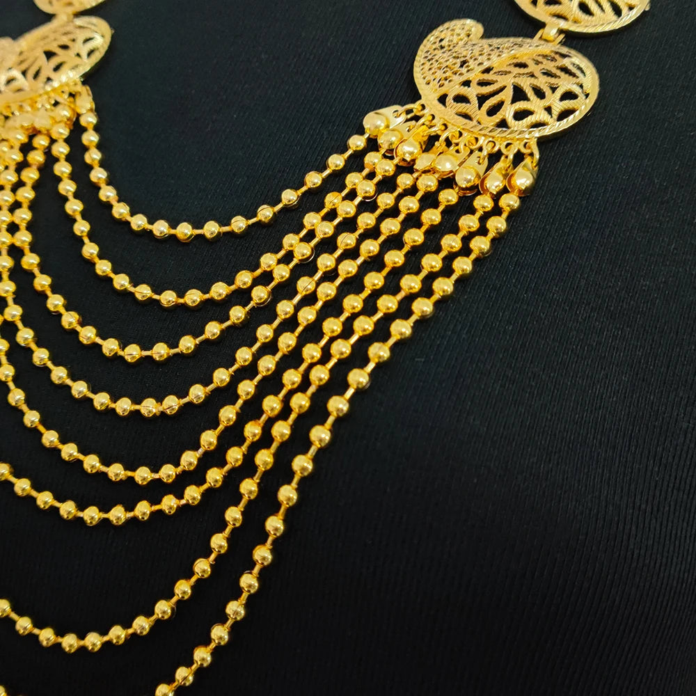 Dubai African Gold Color Jewelry Sets for Women Indian Jewelery Nigerian Necklace Ring Earring Wedding Accessories
