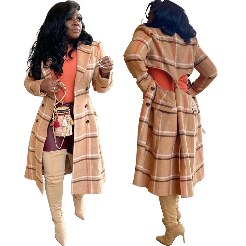 Wholesale Latest Fashion Solid Long Sleeve Button Women Jackets Plus Size Women's Coats Fashion Coat Trench Coats