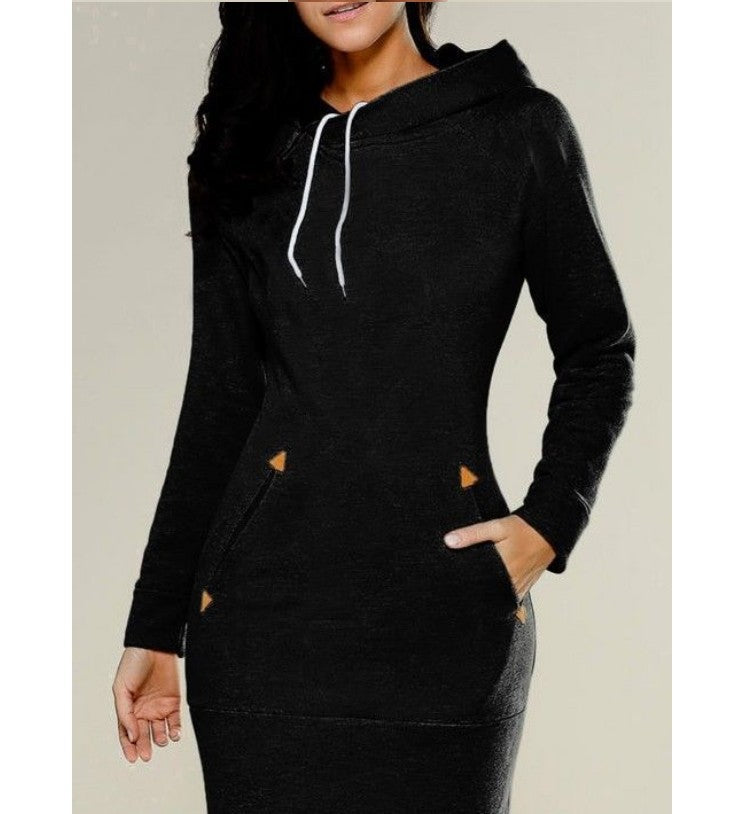Dropshipping Solid Color Hoodie Dress Women Clothes Plus Size Women's Dresses Casual Dresses