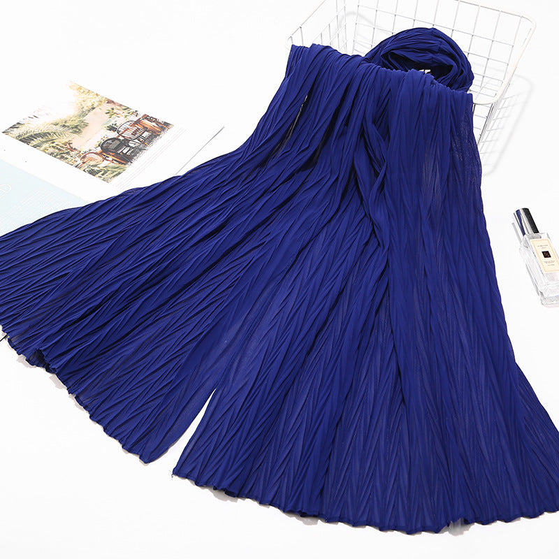 Inner Hijab Under Scarf Long Dubai Pleated Chiffon Hijabs Scarfs 2020 Scarves Muslim