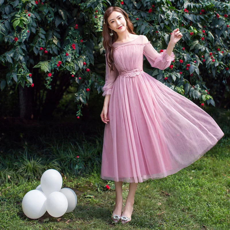 2022 Fashion Wedding Elegant Ruffles Lace Dress Formal Evening Party Dress Spaghetti Strap Long Bridesmaid Dresses - My Store