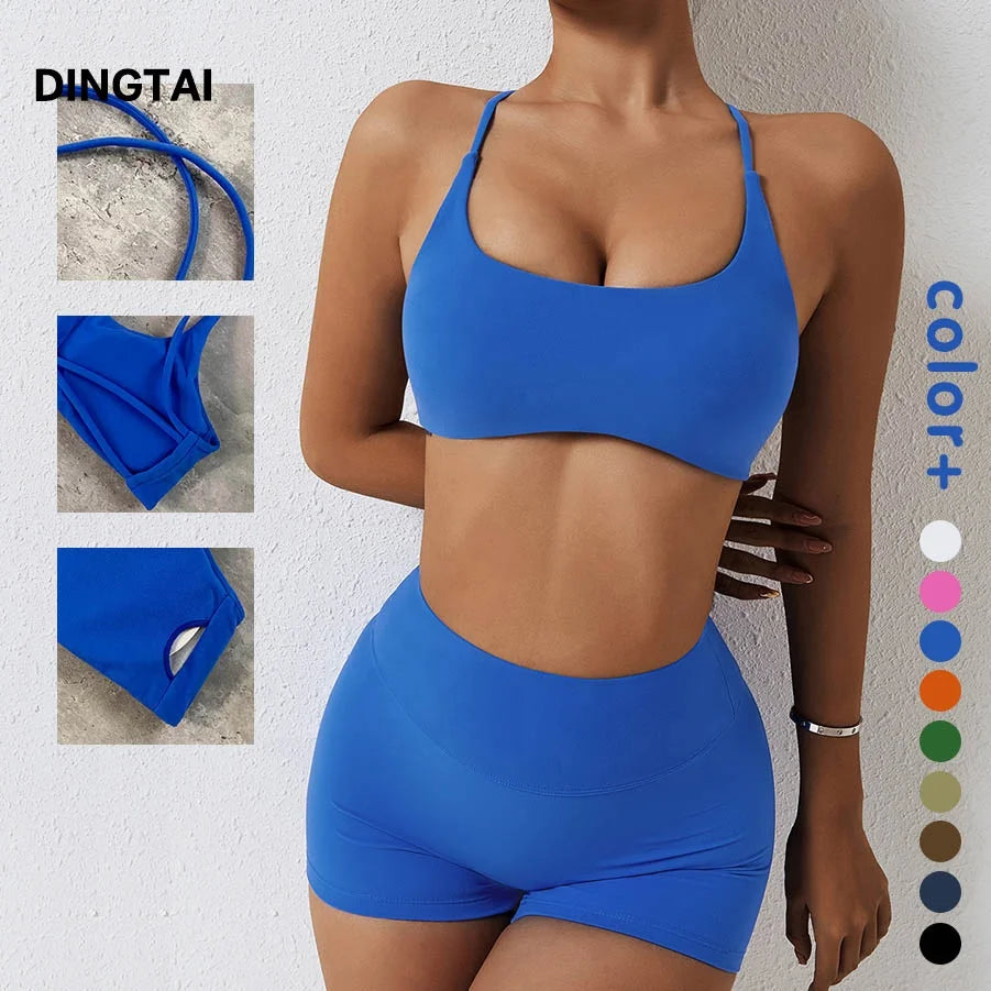 Hot Sex Girl Women Gym Activewear Sports Bra Gym Yoga Sports Bra Mint Crossed Back Tops
