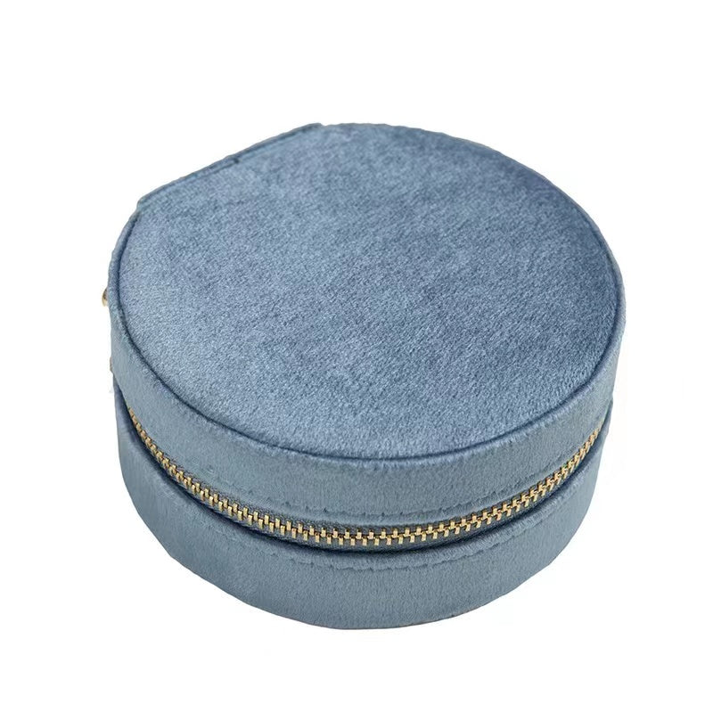 Travel Jewelry Box Ladies Velvet Jewelry Storage Box Zipper Travel Jewelry Organizer
