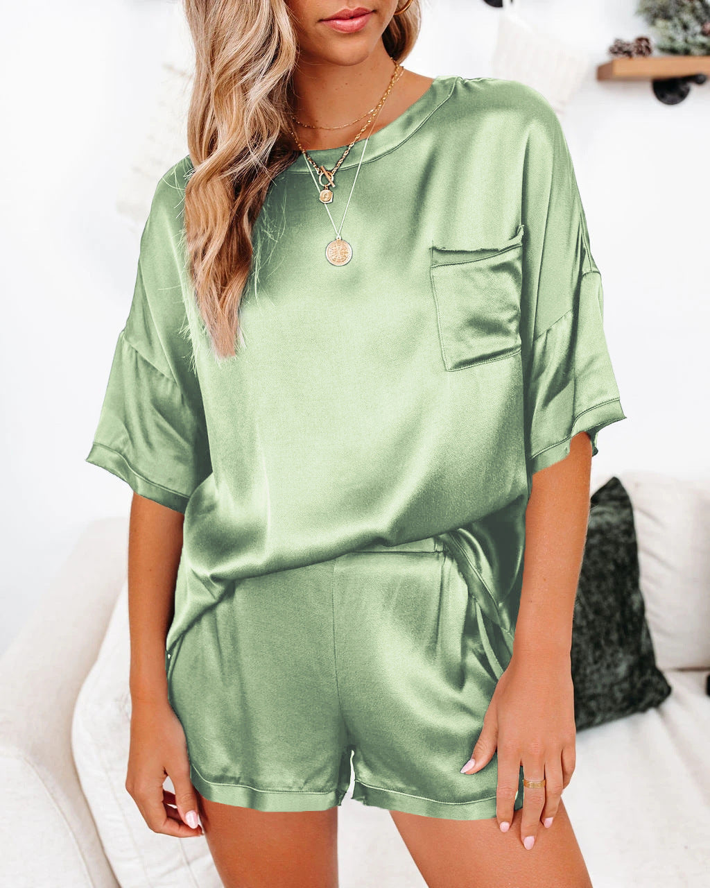 Fashion Robe Onesie Sillk Pyjamas Women Satin Sleepwear Pajama Sets Sleepwear Women Silk Pajamas