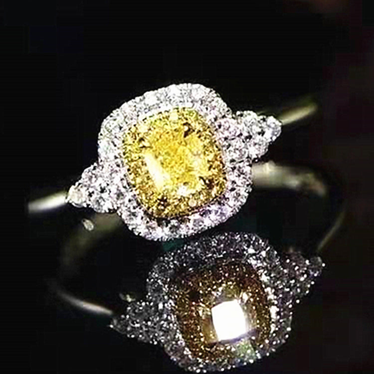 SGARIT Fine Jewelry Women Rings Wedding Luxury 18k Gold 0.24ct Genuine Yellow Real Diamond Jewelry Ring  Jewellery