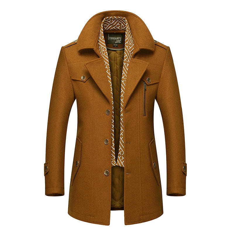 Walson Whole Men's Dust Coat Mens Overcoat Winter Men's Trench Coat Long Trench Coats