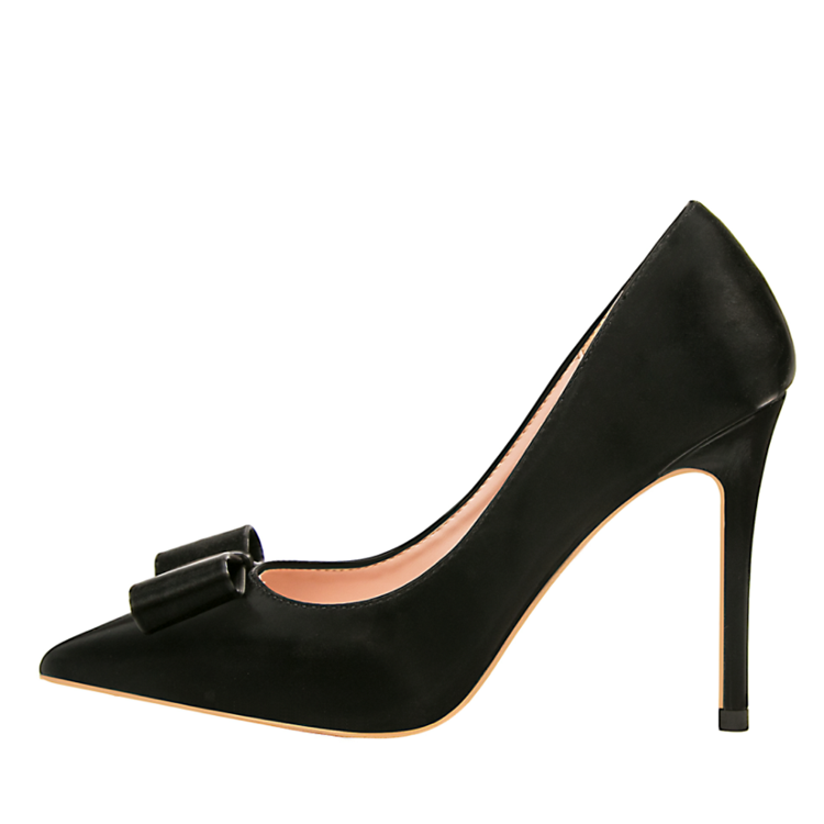 Thin Heel Suede Point Toe Bow Shoes Women Heels
