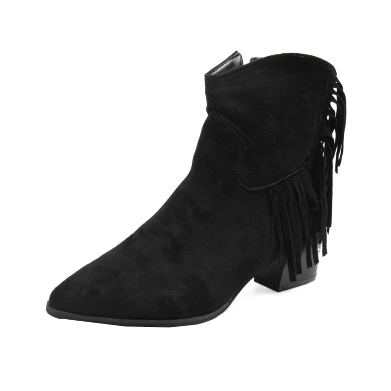 Factory Cheap High Quality Heel Boots Suede Women Ankle Boot Shoes Fringe Women Boots
