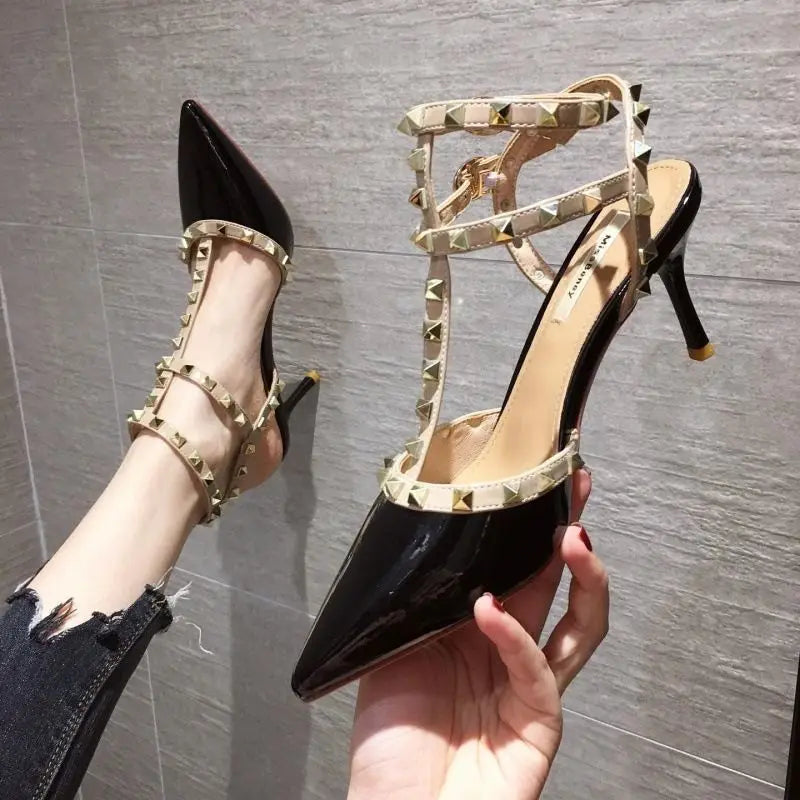 YiXin Sandals Heels Ladies Women Shoes 2025 Pointed High Heel New Summer Sexy Fashion Sandals High Heels