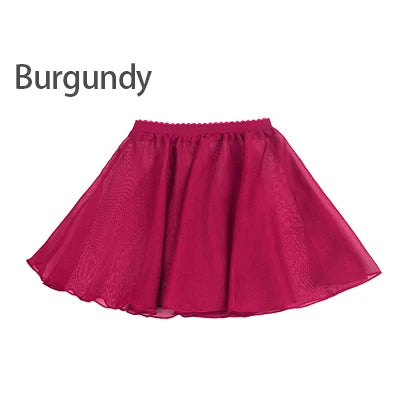 Girls Kids Ballet Skirt Sheer Chiffon Ballet Tutu Pink Kids Gymnastics Leotard Skirts Dance Skirt