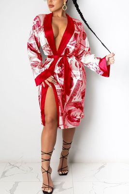 Home Silky Dollar Sleepwear Women Pajamas  Printing  Pajamas Dress for Women Woman Pajamas