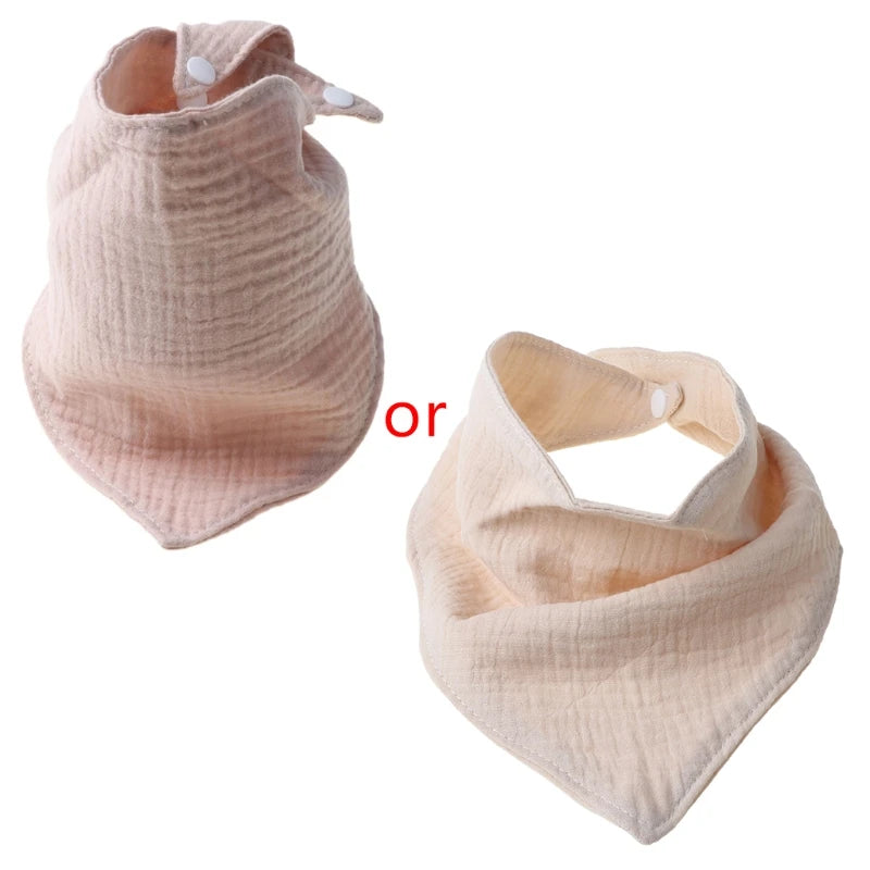 Baby Infant Cotton Bib Solid Color Triangle Scarf Feeding Saliva Towel Bandana Burp Cloth Boy Girl Babies Accessories Newborn