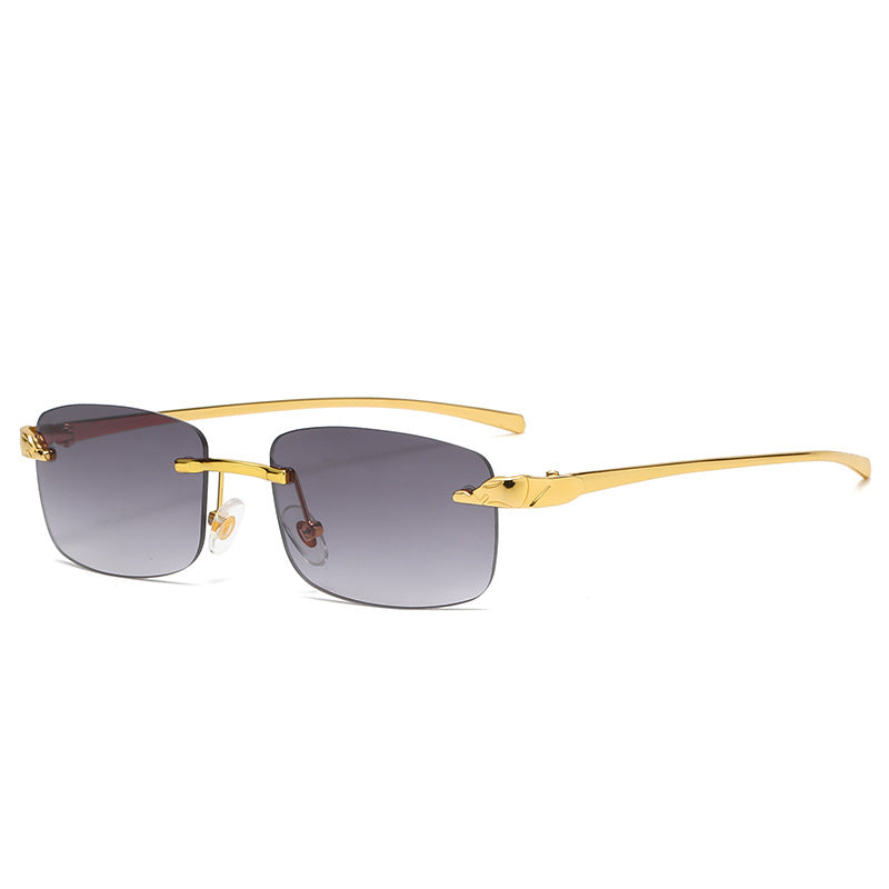 Wholesale Men Fashion Sunglasses Metal Sun Glasses Cheetah Designer Glasses Rimless Lens Vasos Multicolor Sunglass Shades