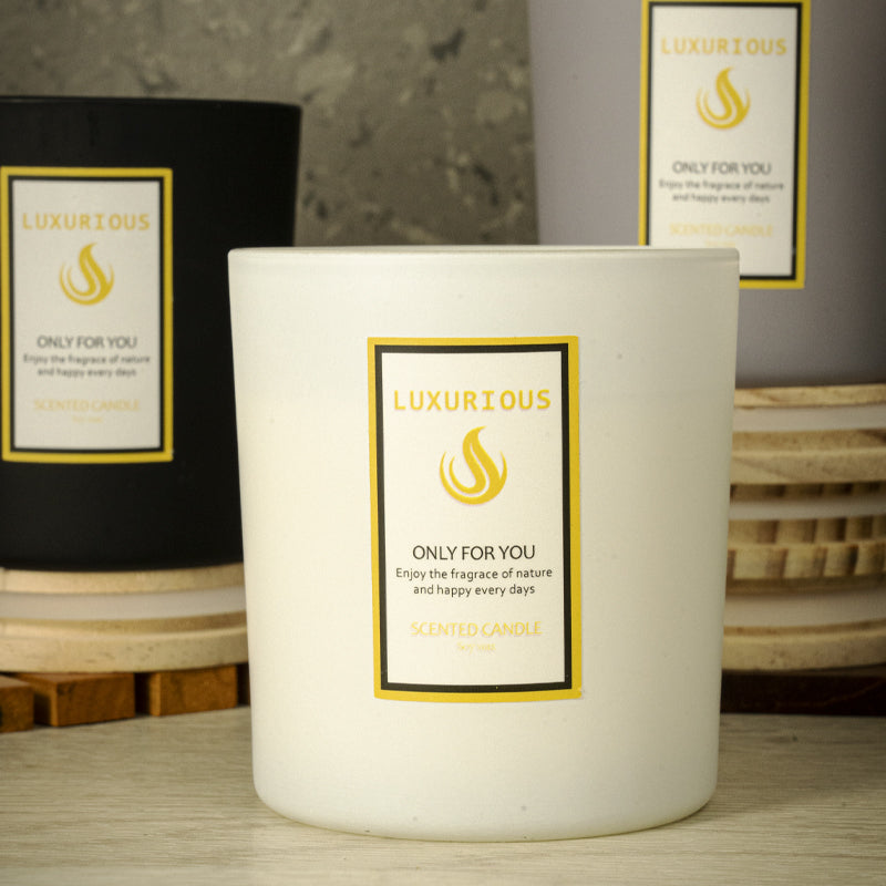 Private Label Soy Wax Candles Candle Jars With Wooden Lids Luxury Scented Candles