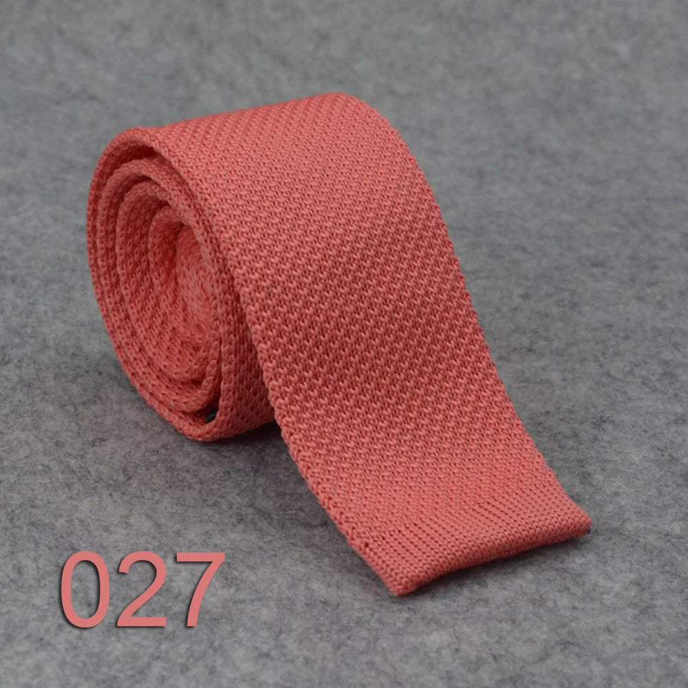 Wholesale Cheap Casual Black Knit Tie Cheap Silk Knitted Ties Men Plain Solid Men's Knit Ties