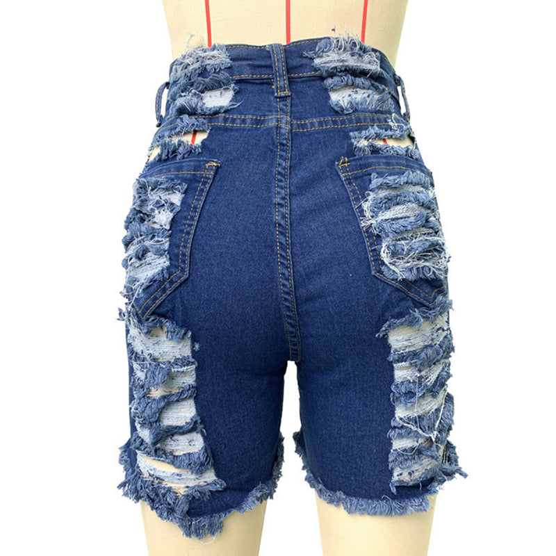 Wholesale Fashionable High Strethched Ripped Girls Sexy Short Mini Jean Shorts Jeans