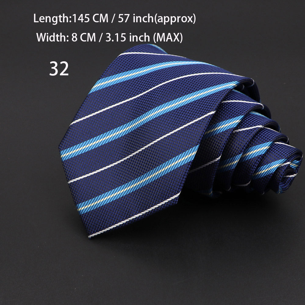 Fashion Neckties Classic Men's Stripe Necktie Royal Blue Wedding Ties Jacquard Woven Silk Men Solid Tie Polka Dots Neck Ties