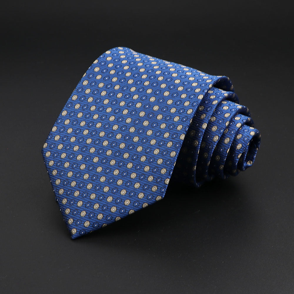 Men's Fashion Neckties Classic Stripe Red Navy Blue Business Formal Wedding Ties Jacquard Woven Solid Tie Polka Dots Neck Ties