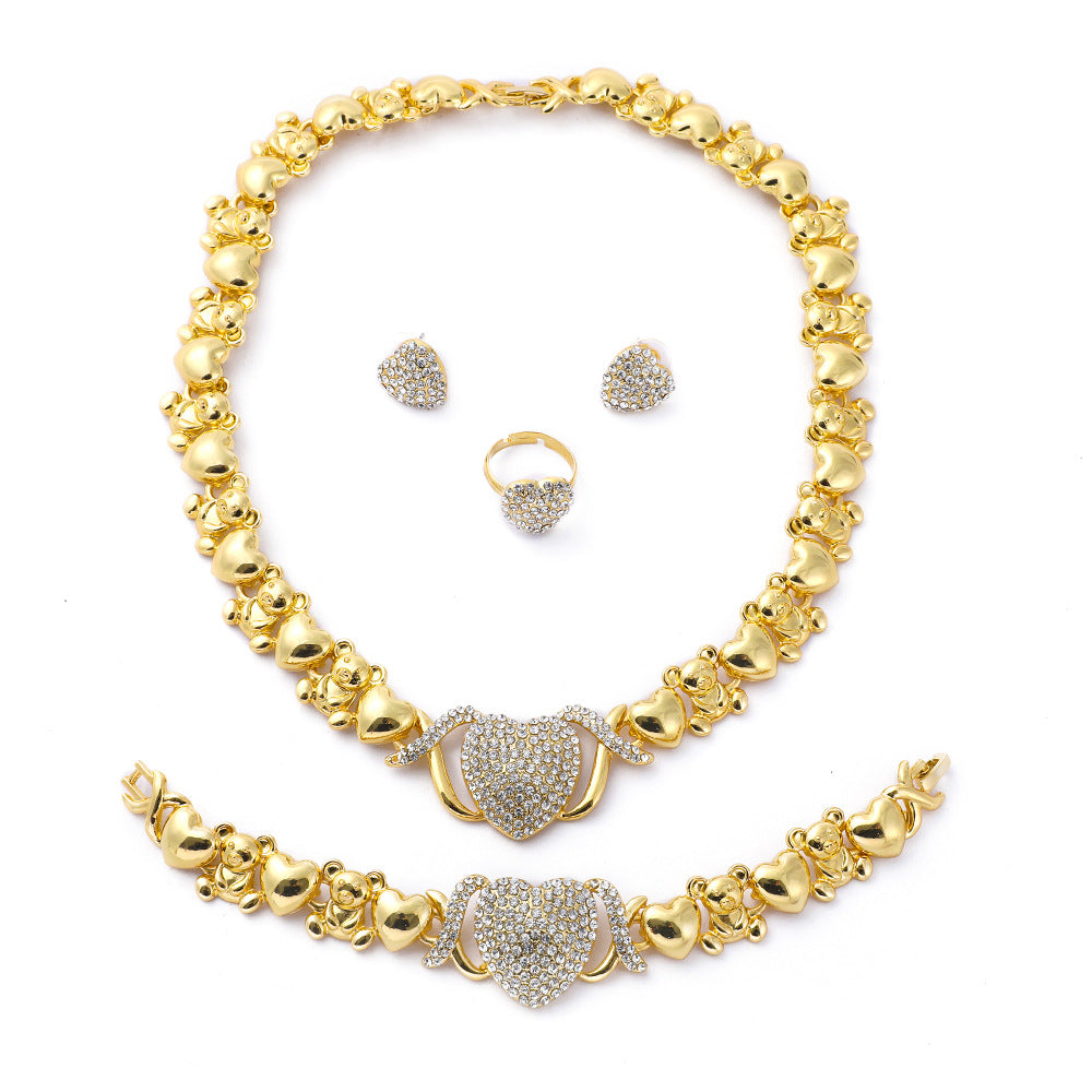 Jewellery Lady 14K Gold Filled Jewelry Sets for Women Bracelets Necklaces With Earrings Gifts