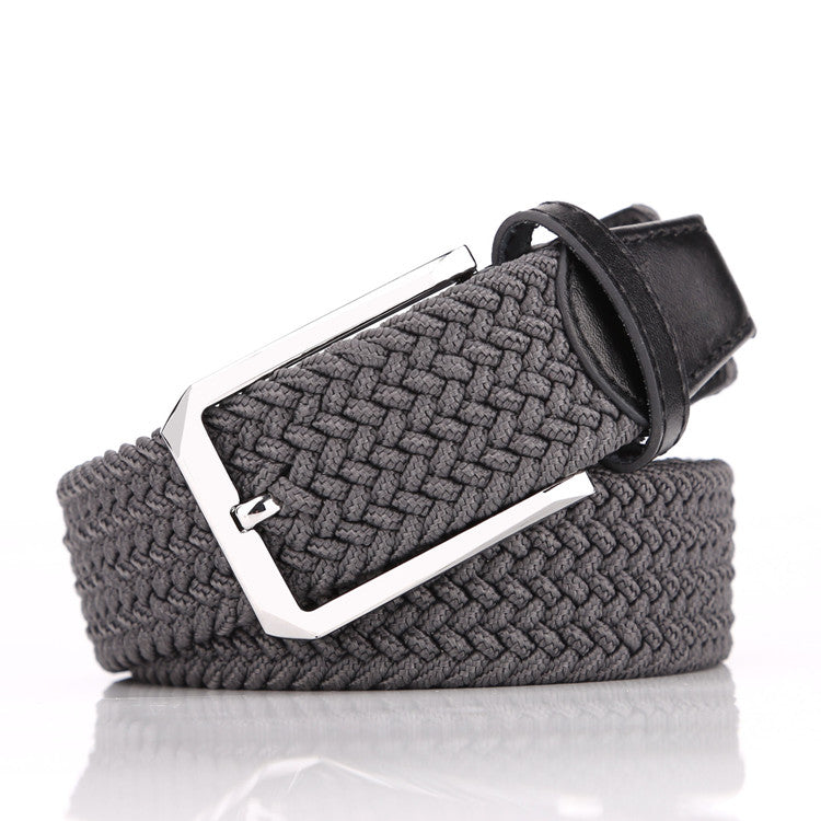 35mm Stretch Belt Braided Elastic Woven Belt Mens Belts for Jeans