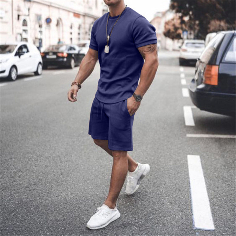 3XL Plus Size Men's Athletic Shirts and Shorts Outfits Short Sleeve Activewear Sports Set Summer Casual Tracksuit