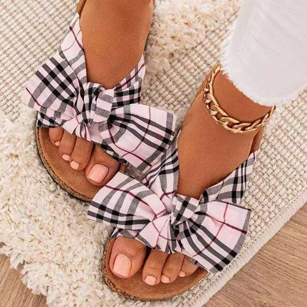 Fashion Bow Sandal for Women INS Outdoor Summer Slippers Flat Slides Slipper Ladies Bowknot Sandals for Womens Sandal Shoe
