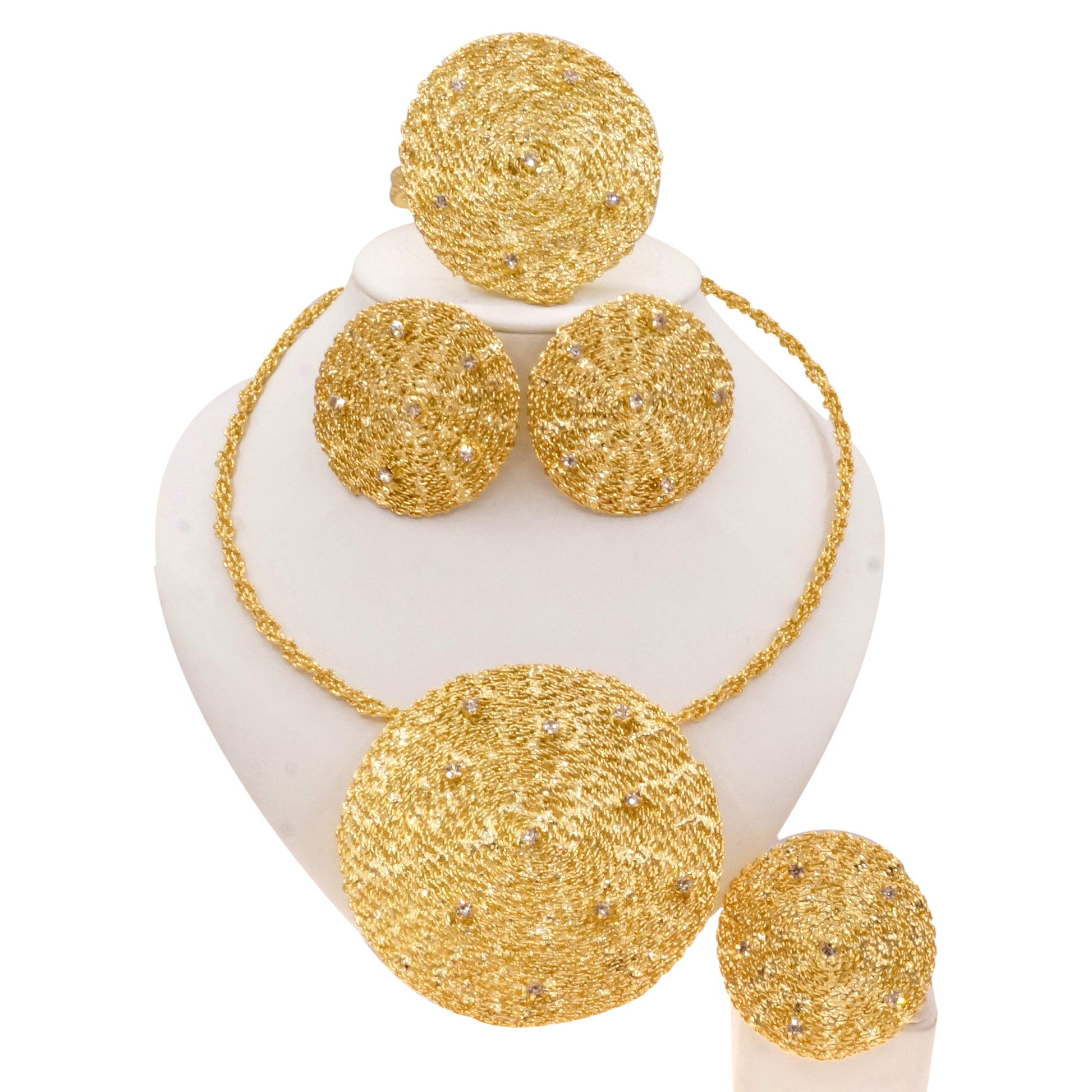 Zhuerrui Italian Gold Designs Jewellery Set African Necklace Bangles Jewelry Sets 24k Gold Copper Women Jewelry Set H20003