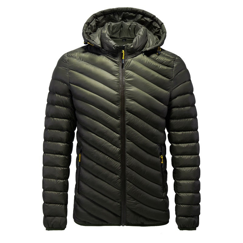 Fashion Latest Design  Custom Removable Hat Warm Cotton Coat  Men Winter Long Coats for  Man Coat