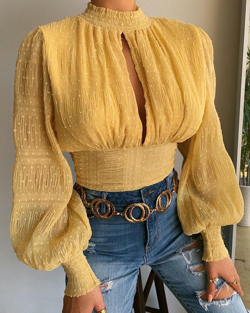 2024 Women Ladys Tops Casual Female Shirt Blouse Ladies Flocking Hollow Tie Women's Summer Blouses & Shirts