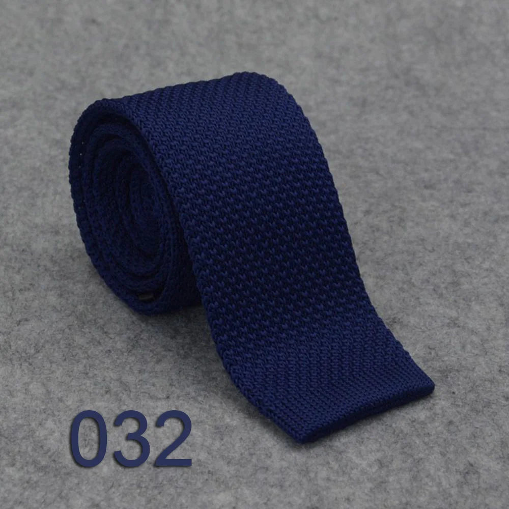 Wholesale Cheap Casual Black Knit Tie Cheap Silk Knitted Ties Men Plain Solid Men's Knit Ties