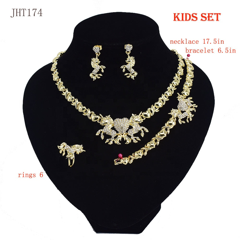 JHT174 Wholesale Kids Jewelry Set Girl Gift Jewelry Unicorn Kids Jewelry Sets