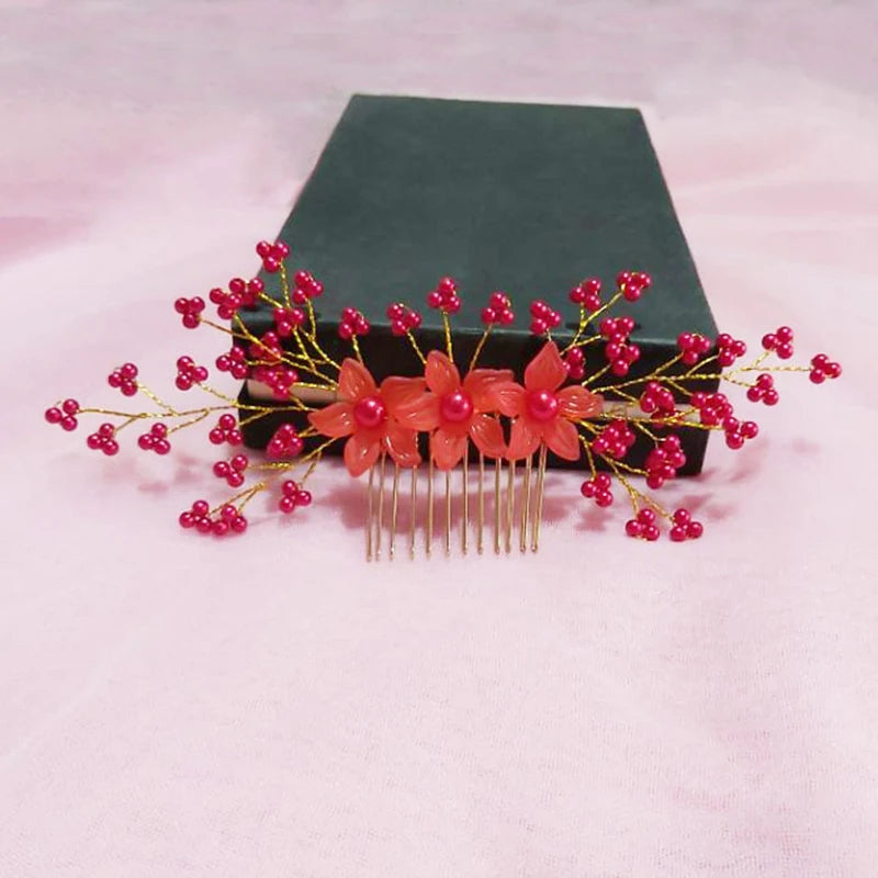 Elegant Bridal Wedding Hair Accessories Crystal Pearl Flower Girl Headband Ribbon Headpiece Hair Jewelry Accessories