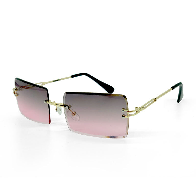 Fashionable Square Sunglasses Vintage Rimless Sunglasses 2022 Women  Custom  2022 Sunglasses