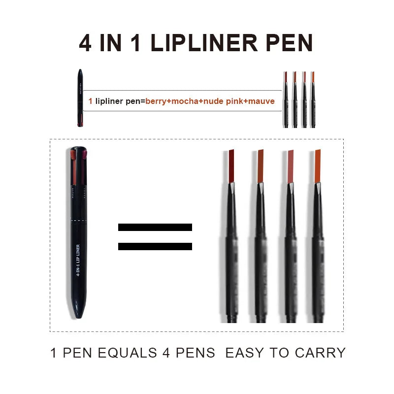 SENKA Private Label 4IN1 Makeup Pen 4 Refills Makeup Lip Liner Lpiz De Maquillaje 4 en 1 Touch Up 4 in 1 Makeup Pen - My Store