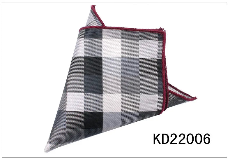 Italian Silk Tie Checked Plaid Pleated Neck Ties for Men Business 7CM Polyester Ties Business
