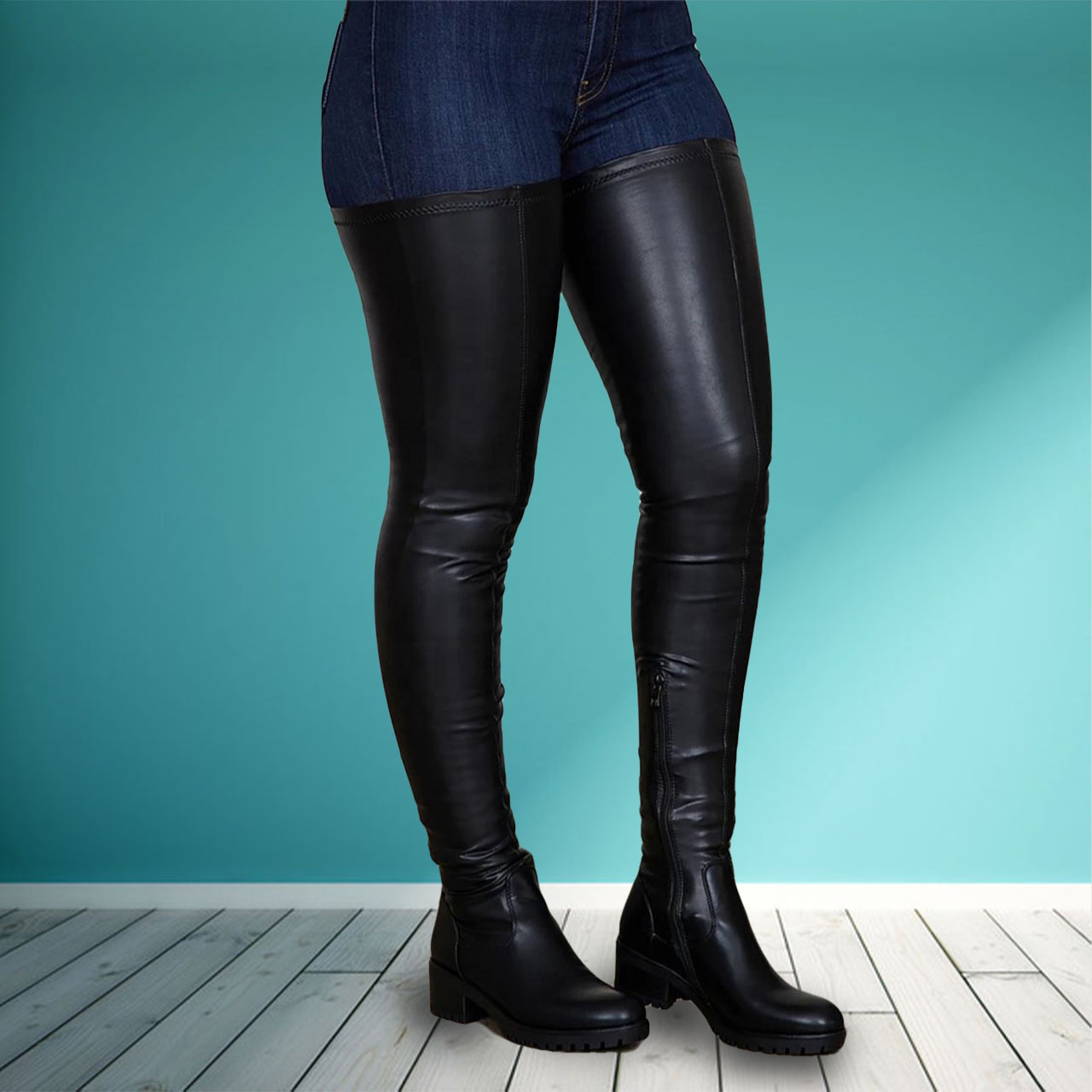 Drop Shipping 2021 New Autumn Winter Best Selling Long Tube Low Heeled Lady Winter Thigh High Boots Women's Boot Sock Boots