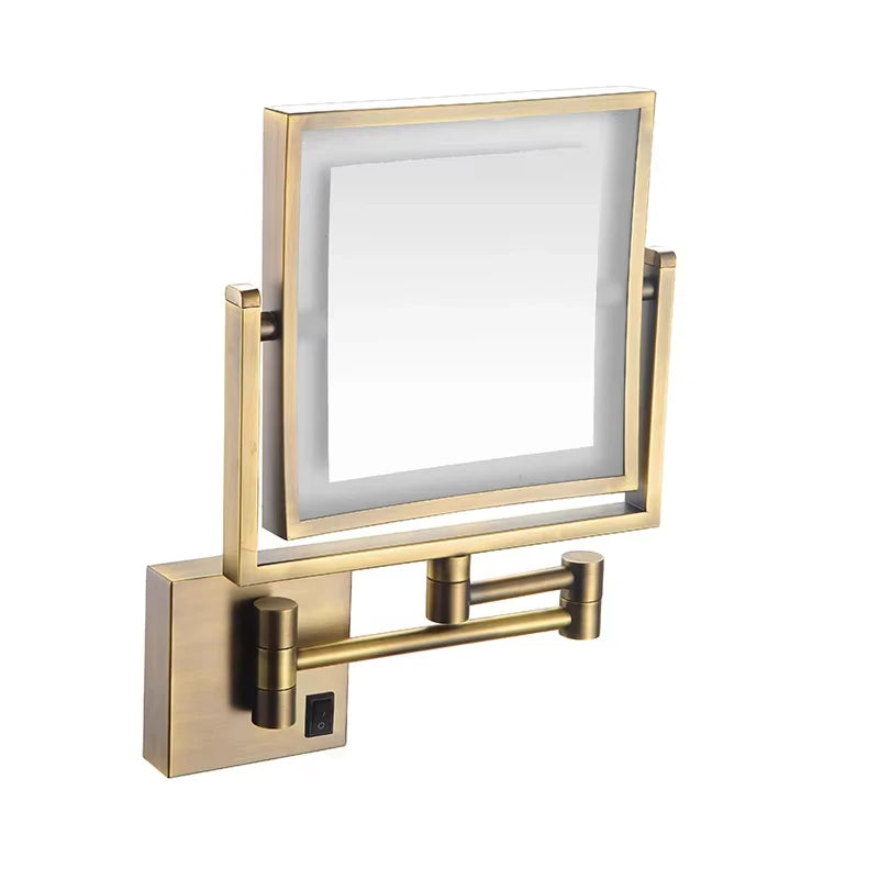 Wall Magnifying Mirror Shaving Bathroom Mirror Double Sided Folding Mirror