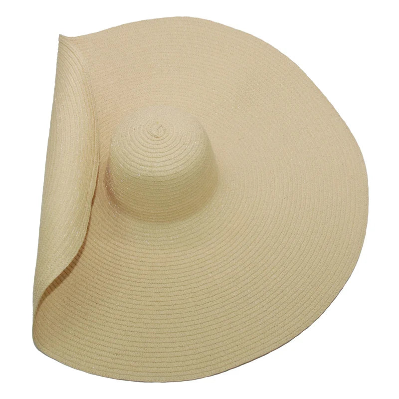 Super Bigger Brim Wide Straw Hats for Women Foldable Paper Beach Hat Summer Sun UV Hats Stage Cap Dropshipping Wholesale