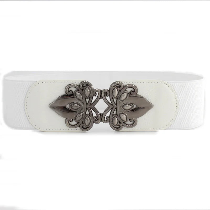 65 Style New Korean Windbreaker Elastic Wide Women Waistband a Variety Alloy Buckle Retro Belt All-Match Dress Women Accessory