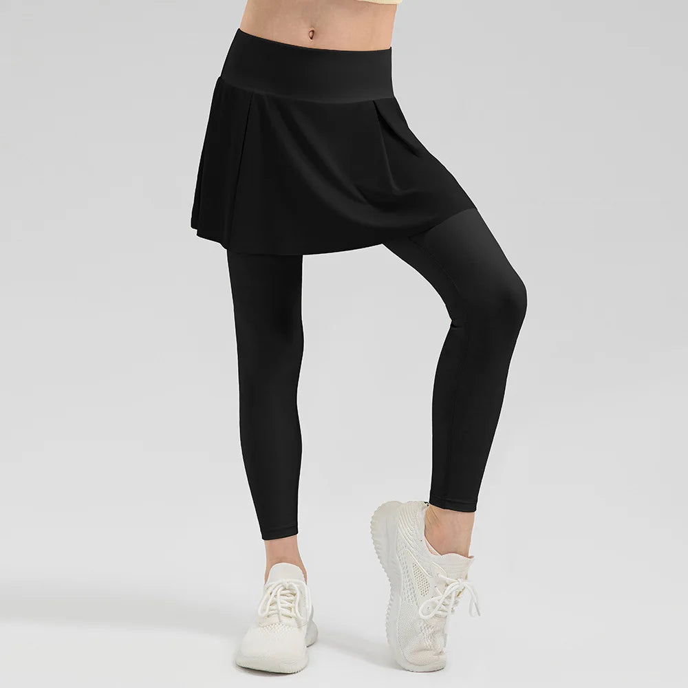 Girls Double Layer Fitness Activewear GYM Leggings With Pocket Yoga Pants Workout Tights Tennis Wear Plus Size Women's Clothing