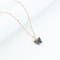 Wholesale Women Fashion Accessories Gold Plated Colorful Girlfriend Gift Butterfly Design Jewelry Women Jewellery Necklace