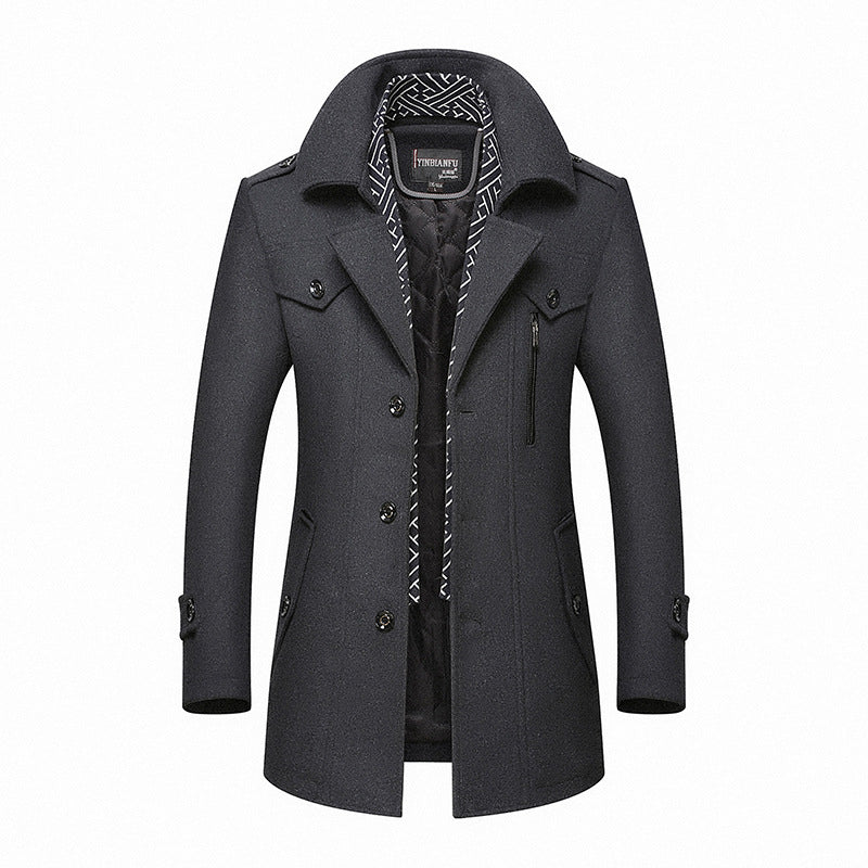 Walson Whole Men's Dust Coat Mens Overcoat Winter Men's Trench Coat Long Trench Coats