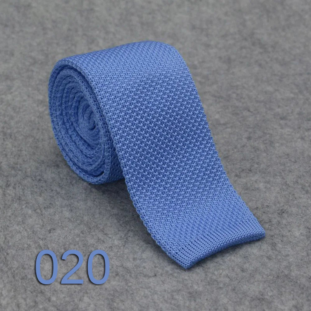 Wholesale Cheap Casual Black Knit Tie Cheap Silk Knitted Ties Men Plain Solid Men's Knit Ties