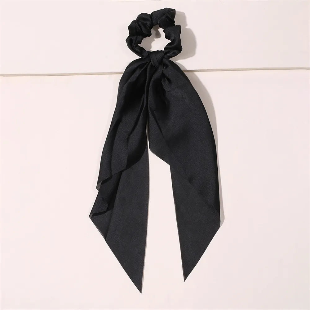 New Fashion Print Bow Scrunchies Hair Ribbon for Women Elastic Hair Band Girls Horsetail Hair Ties Hair Accessories