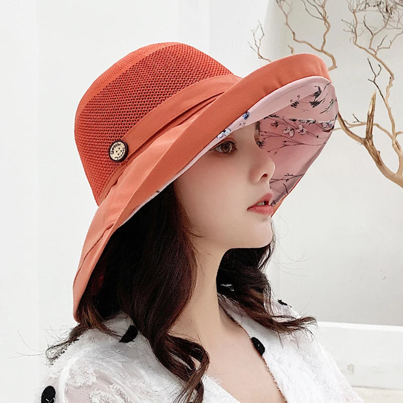 K116 Women's Bucket Hat Panama Fashion Sun Visor Breathable Fisherman Protection Hat Summer Hats Beach Sun Hats Breathable